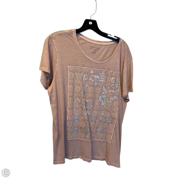 Top Short Sleeve By Lucky Brand In Pink, Size: Xl Hot on Sale