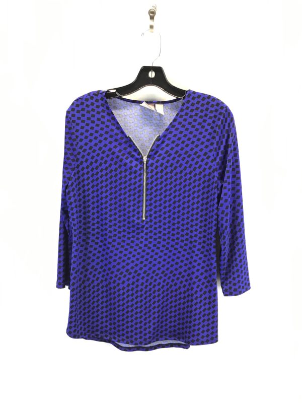 Top 3 4 Sleeve By Chicos In Black & Blue, Size: M For Sale