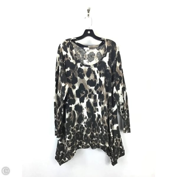 Top Long Sleeve By Avenue In Leopard Print, Size: 2x Sale