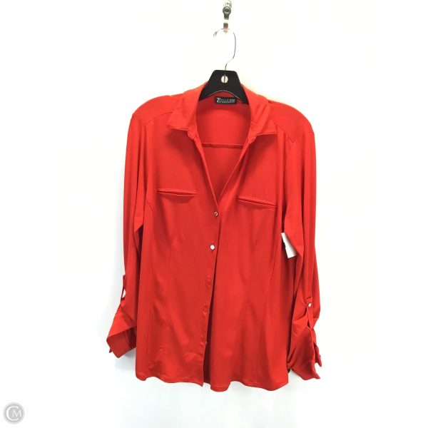 Top Long Sleeve By New York And Co In Red, Size: L Cheap