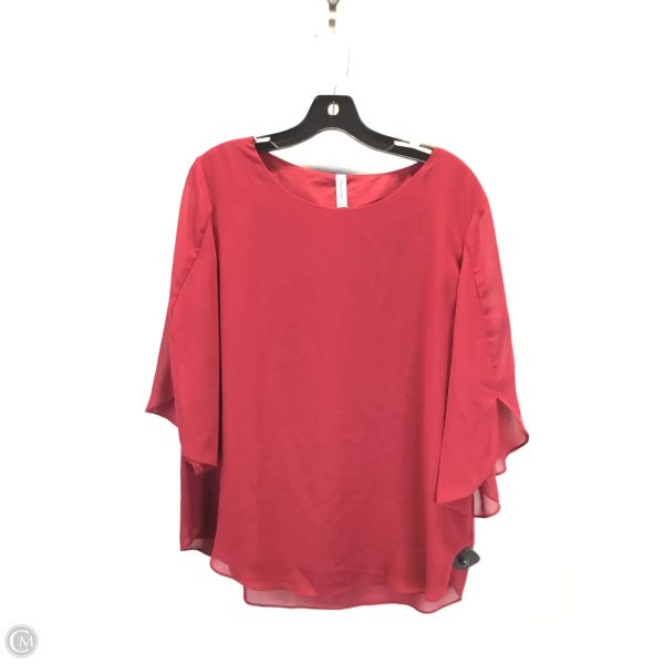 Blouse 3 4 Sleeve By Clothes Mentor In Maroon, Size: L on Sale
