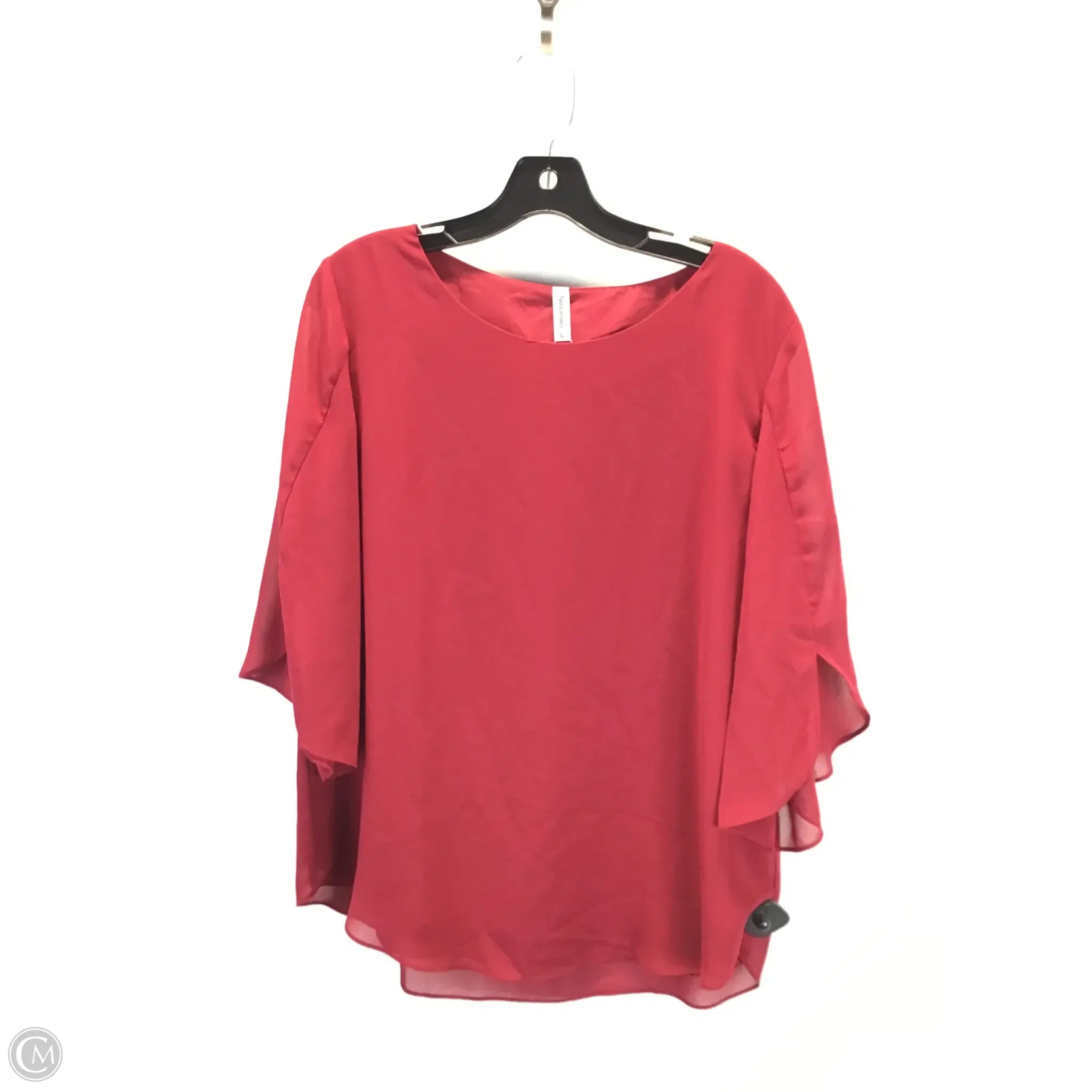 Blouse 3 4 Sleeve By Clothes Mentor In Maroon, Size: L on Sale