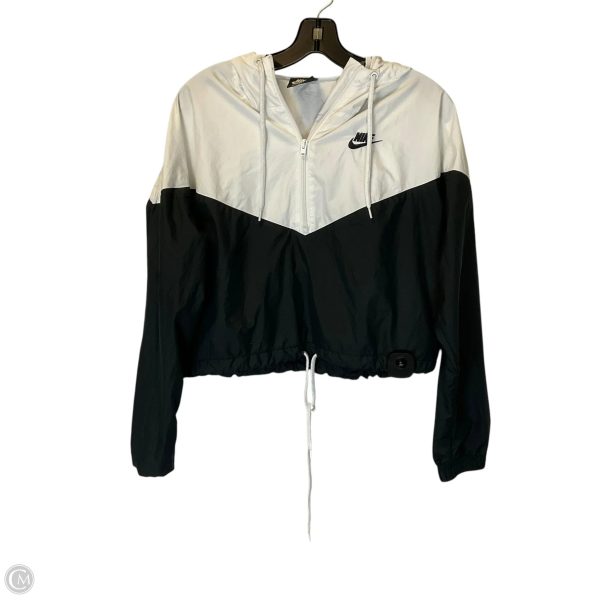 Athletic Top Long Sleeve Hoodie By Nike Apparel In Black & White, Size: M For Cheap