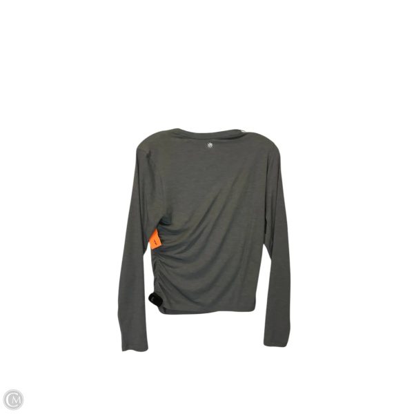 Athletic Top Long Sleeve Crewneck By Athleta In Grey, Size: M on Sale - Image 2