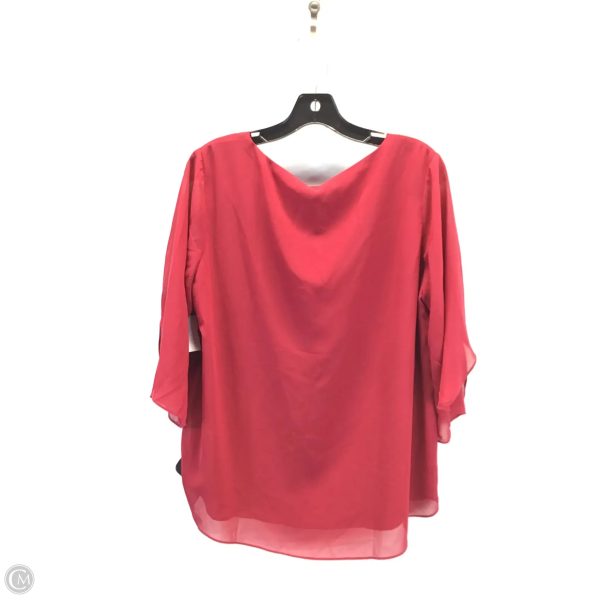 Blouse 3 4 Sleeve By Clothes Mentor In Maroon, Size: L on Sale - Image 2