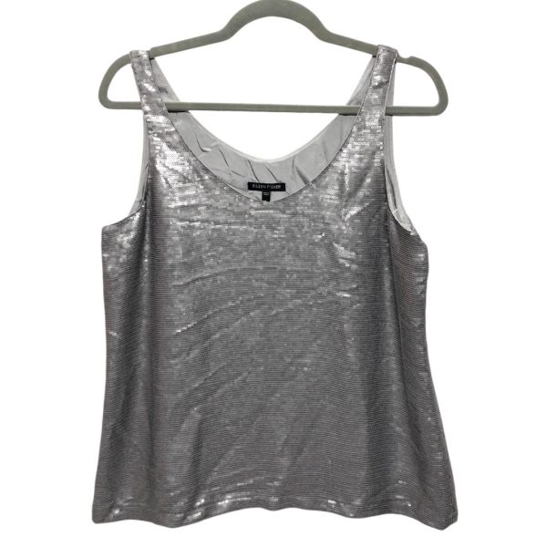 Top Sleeveless By Eileen Fisher In Silver, Size:S For Cheap