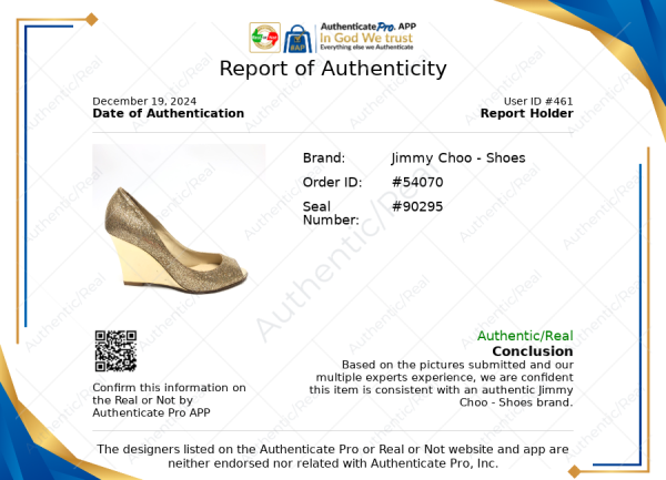 Shoes Luxury Designer By Jimmy Choo In Gold, Size: 5.5 Online - Image 5