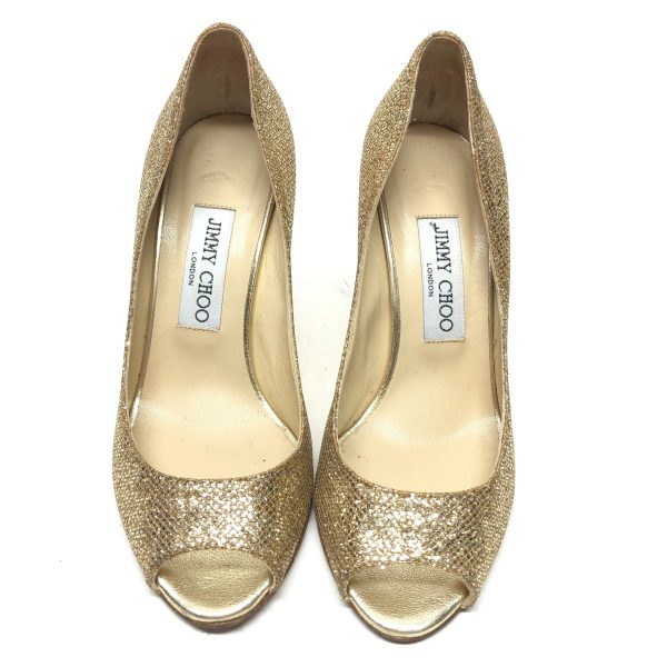 Shoes Luxury Designer By Jimmy Choo In Gold, Size: 5.5 Online - Image 4